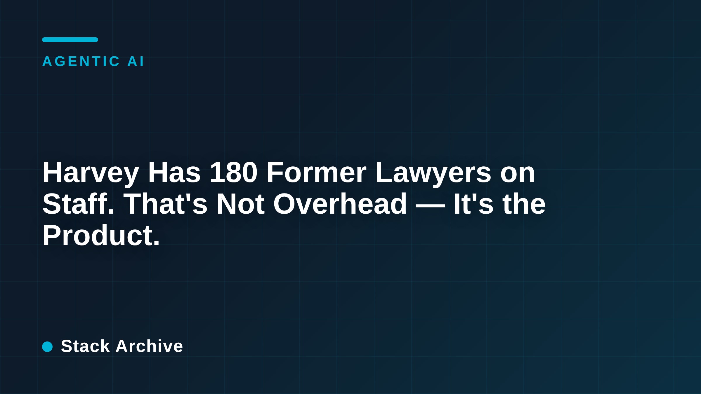 Harvey Has 180 Former Lawyers on Staff. That's Not Overhead — It's the Product.