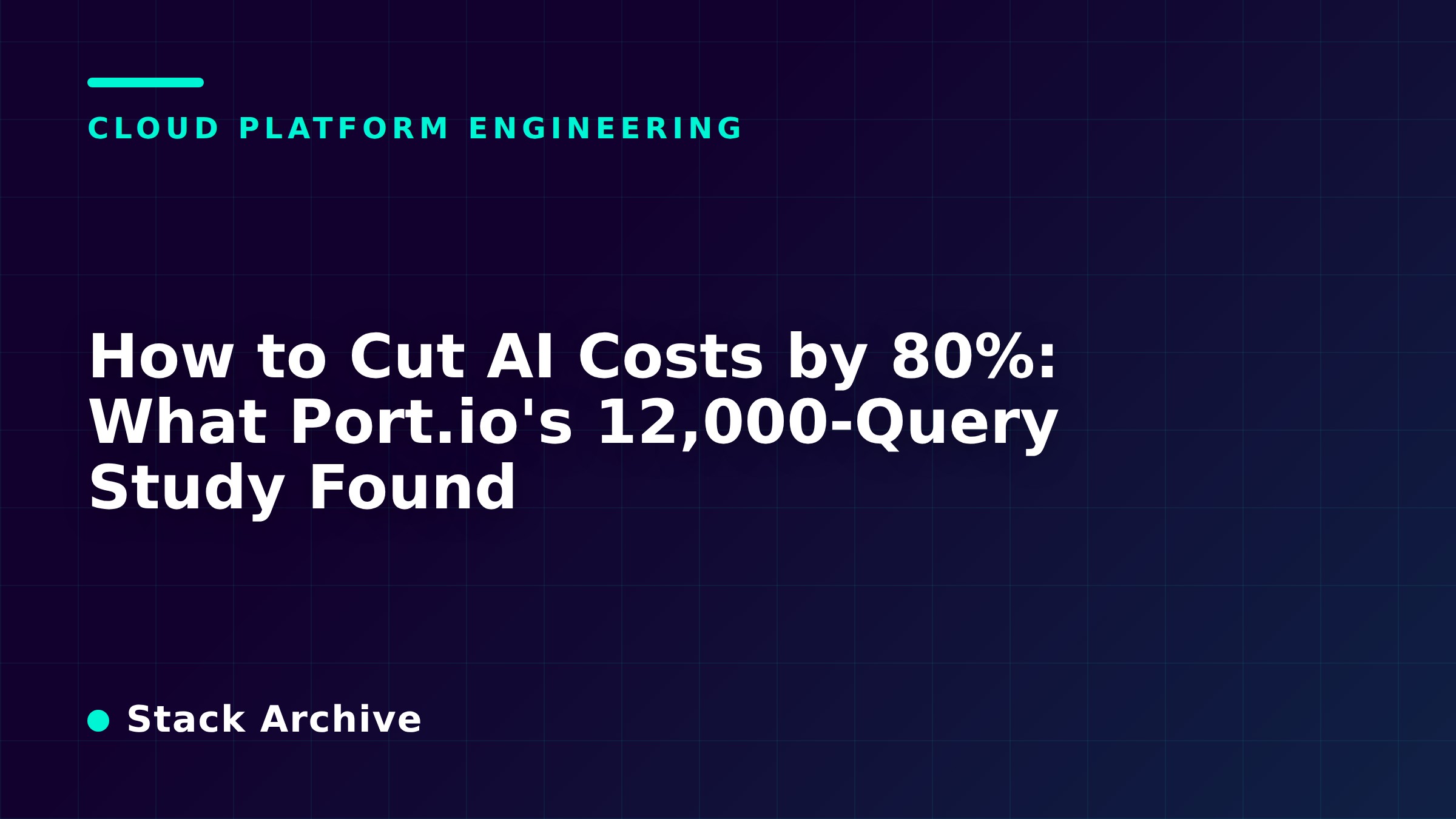 How to Cut AI Costs by 80%: What Port.io's 12,000-Query Study Found