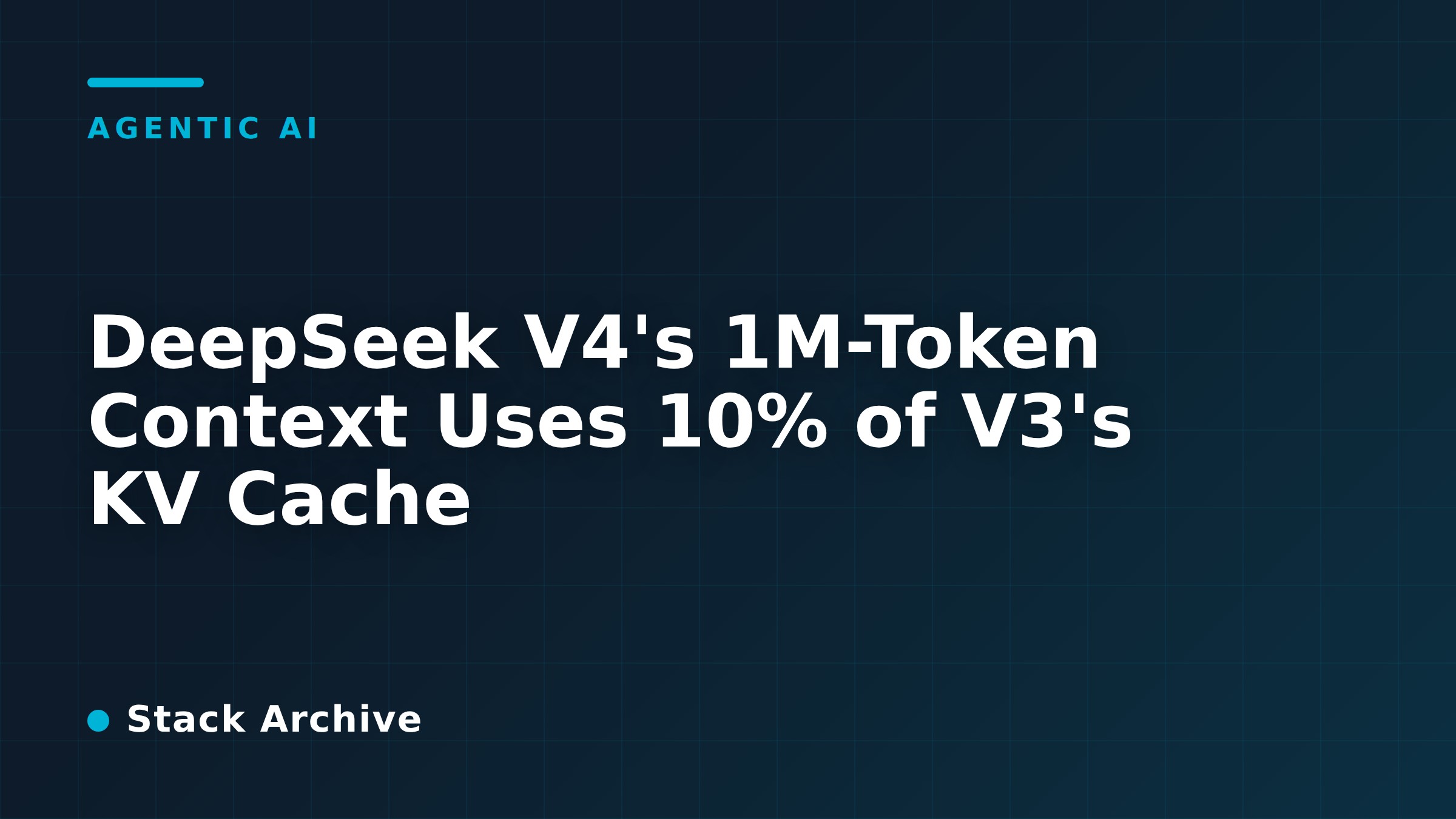 DeepSeek V4's 1M-Token Context Uses 10% of V3's KV Cache