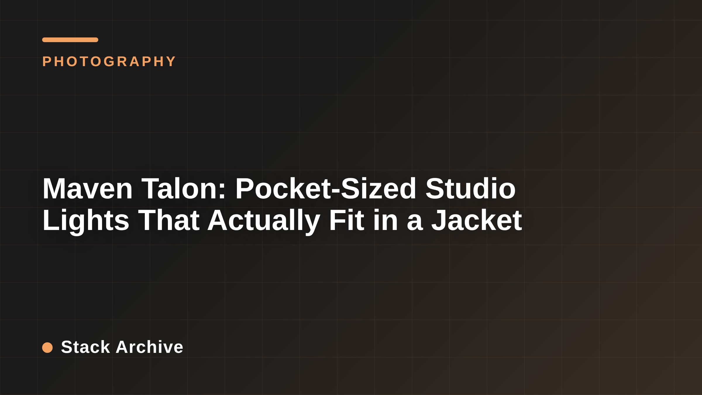 Maven Talon: Pocket-Sized Studio Lights That Actually Fit in a Jacket