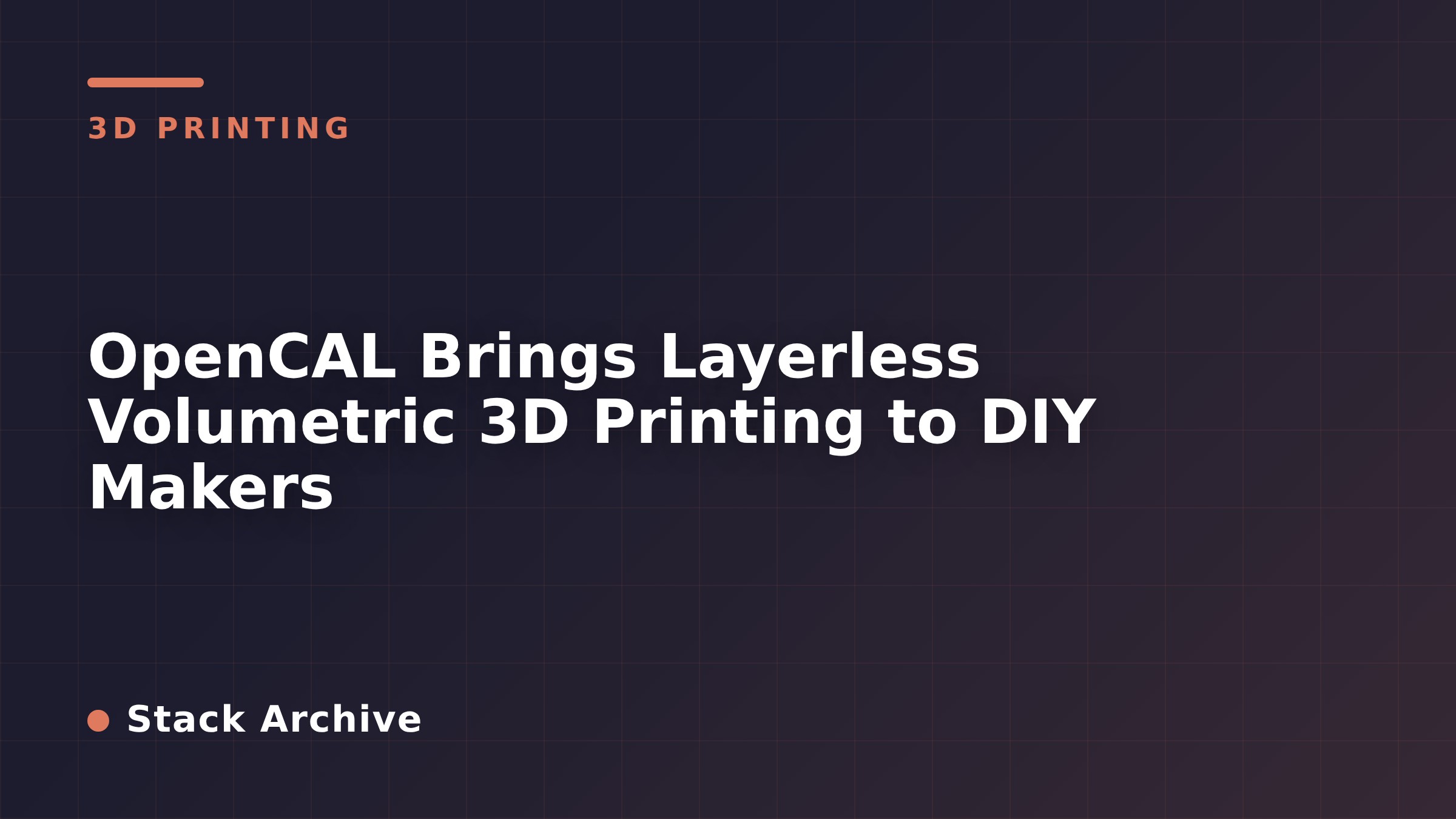 OpenCAL Brings Layerless Volumetric 3D Printing to DIY Makers