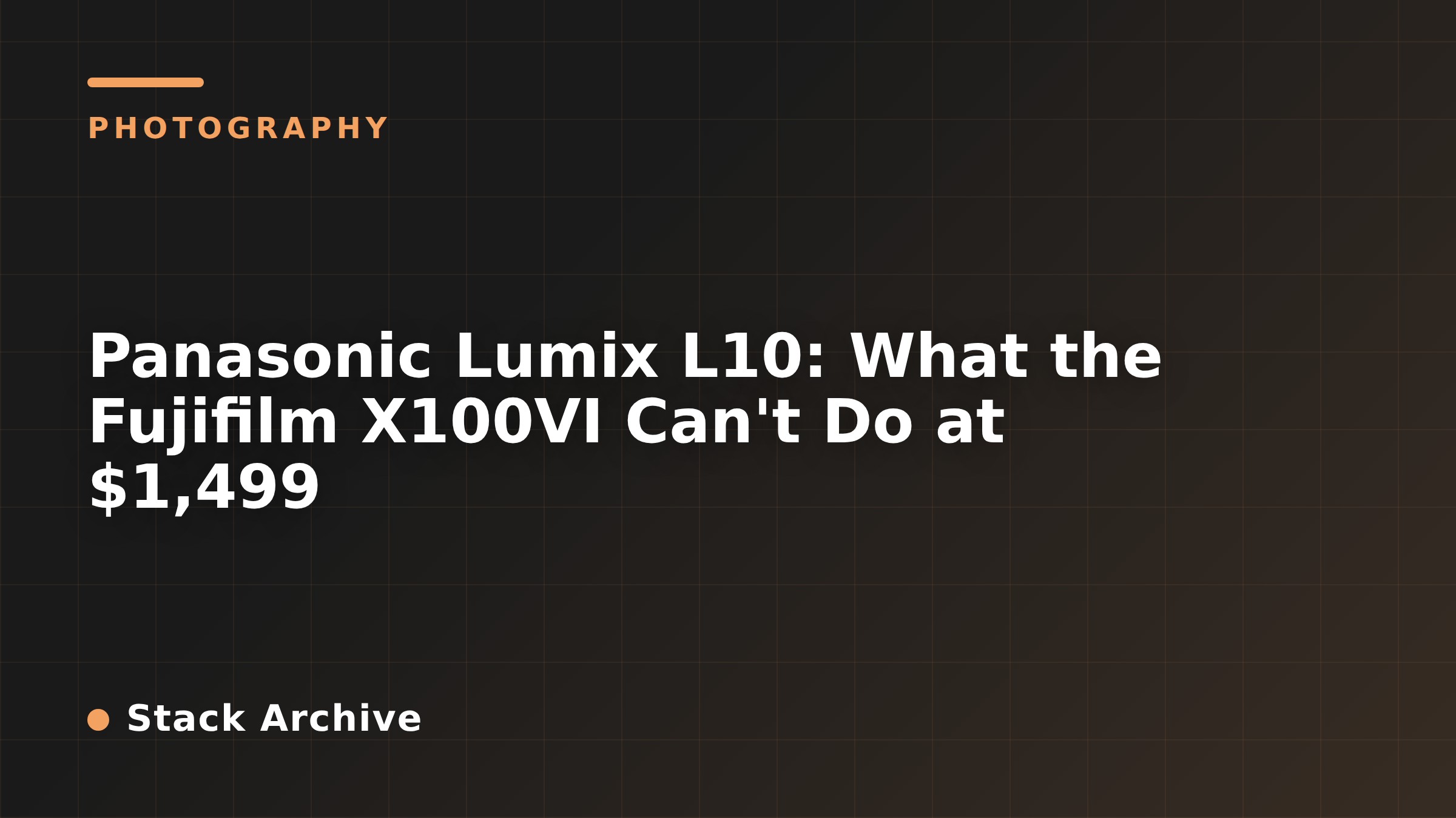 Panasonic Lumix L10: What the Fujifilm X100VI Can't Do at $1,499