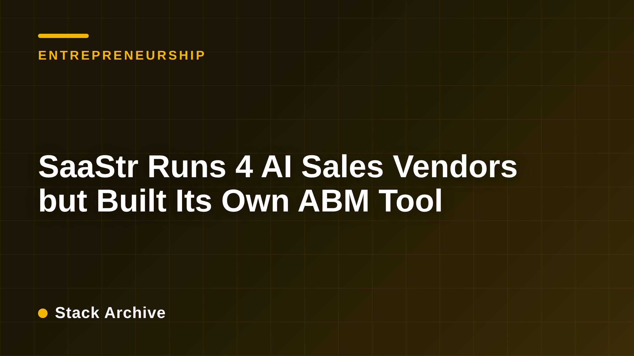 SaaStr Runs 4 AI Sales Vendors but Built Its Own ABM Tool