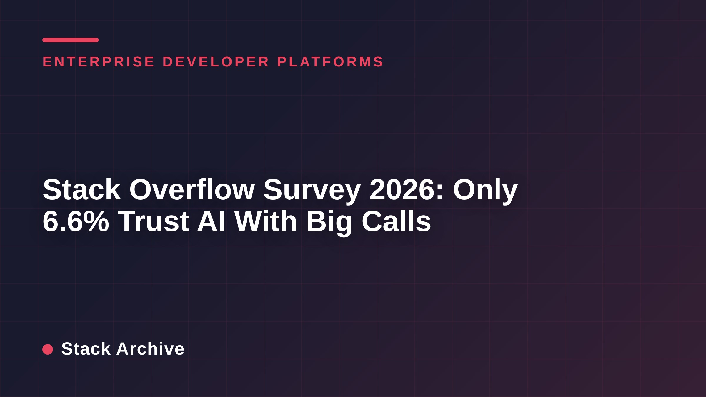 Stack Overflow Survey 2026: Only 6.6% Trust AI With Big Calls