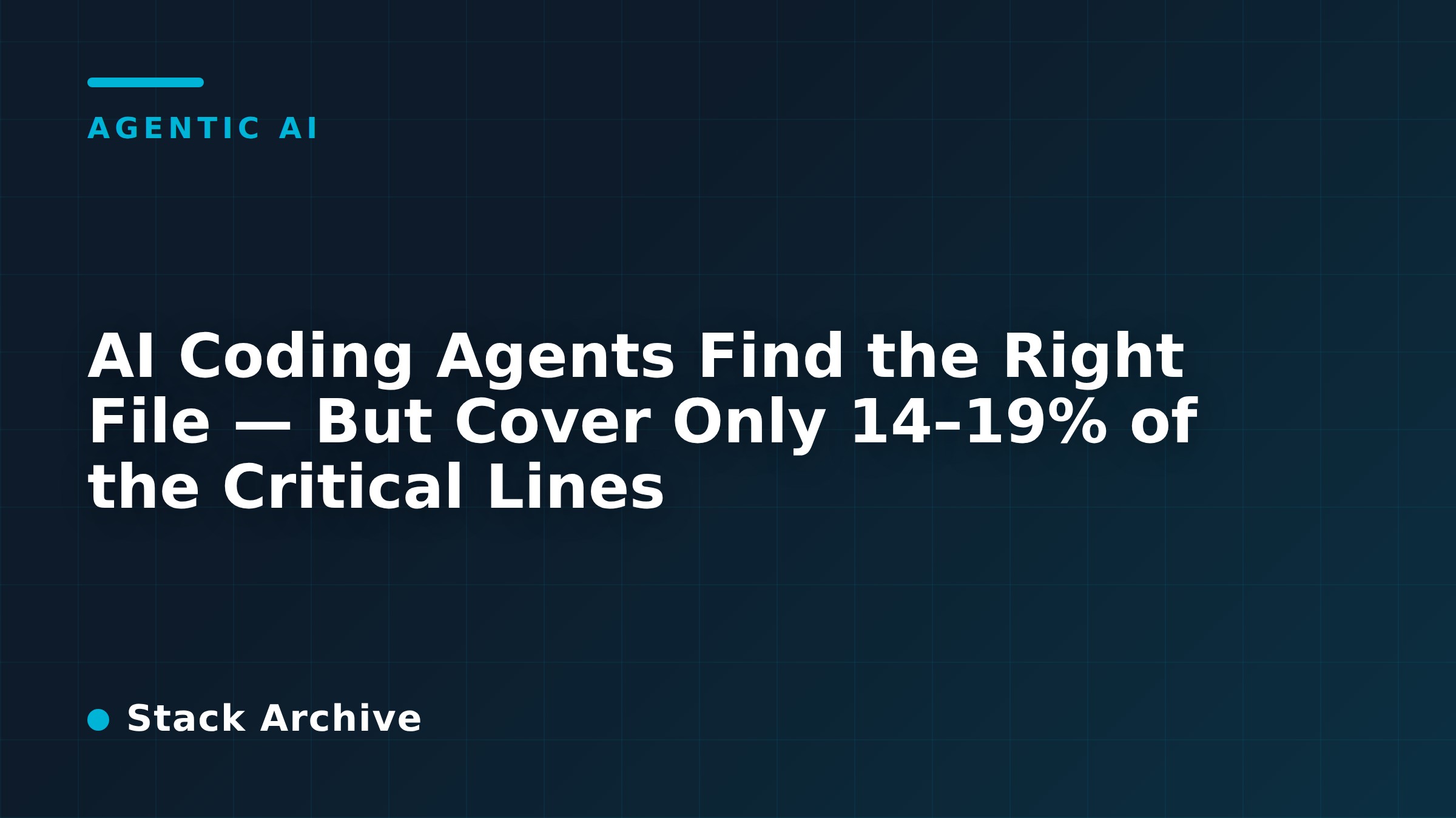 AI Coding Agents Find the Right File — But Cover Only 14–19% of the Critical Lines