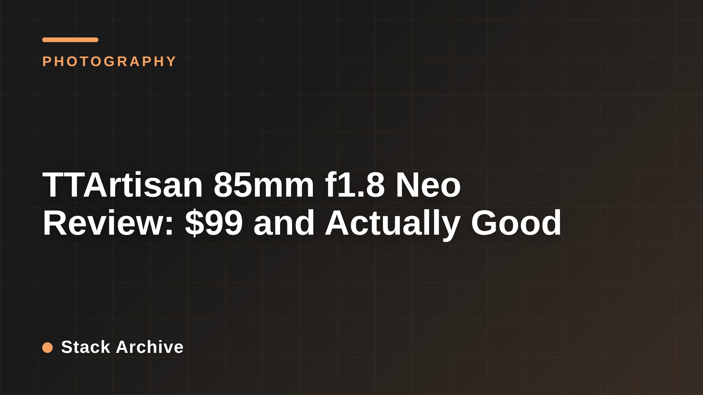 TTArtisan 85mm f1.8 Neo Review: $99 and Actually Good
